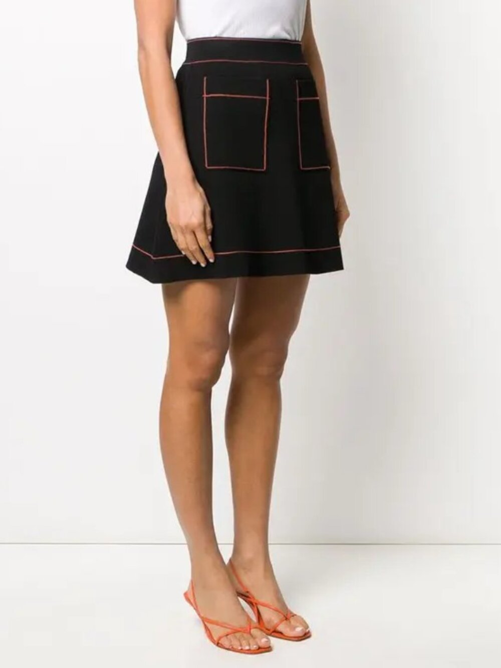Sandro Elanna Luxe Knit Skirt w/ Contrast Topstitch Size Medium NWOT